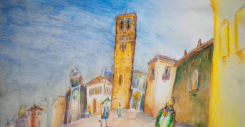 Toledo é linda, pensou o amigo de cachecol azul e amarelo